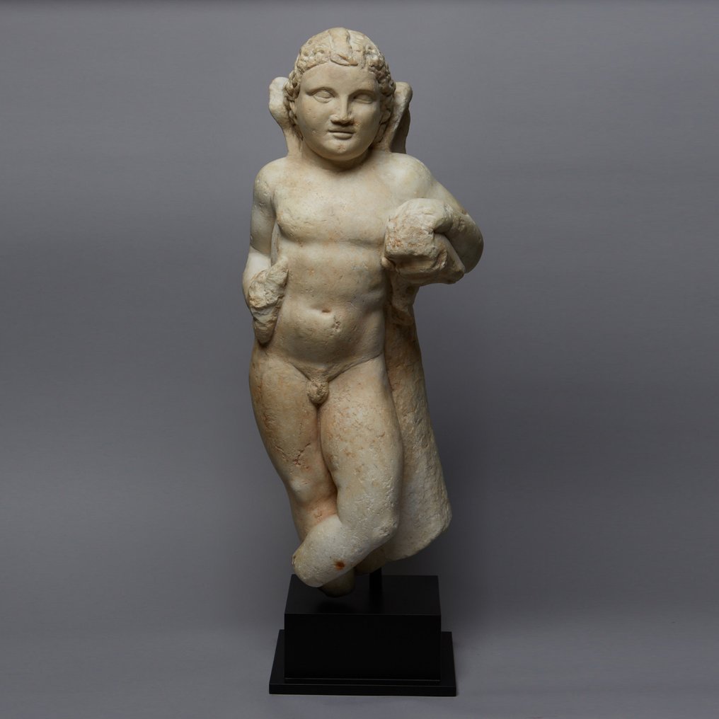 Ancient Roman Marble Sculpture of Eros. 2nd-3rd century AD. 54.5 cm H. #1.0