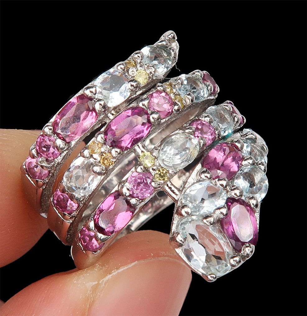 Argento, Anello del Serpente Guaritore: Protezione, Guarigione e Forza Vitale - Argento 925 - Anello #4.3