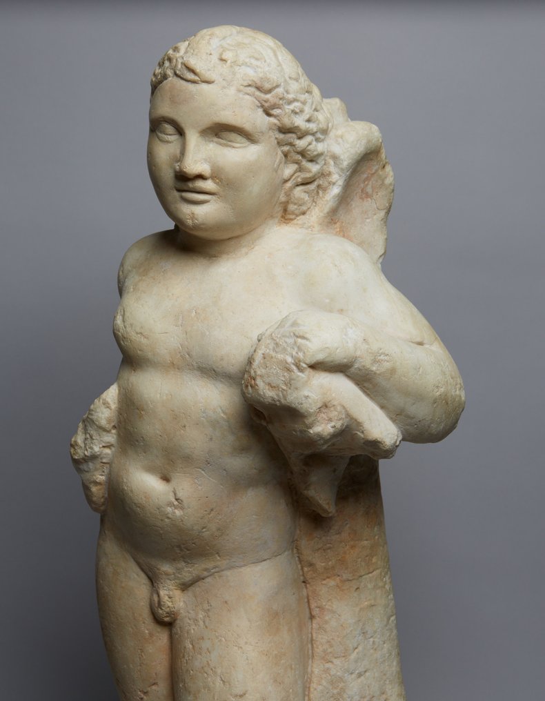 Ancient Roman Marble Sculpture of Eros. 2nd-3rd century AD. 54.5 cm H. #2.1