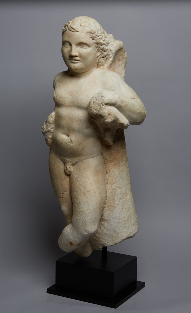 Ancient Roman Marble Sculpture of Eros. 2nd-3rd century AD. 54.5 cm H. #1.0