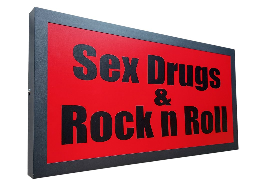 Αμβούργο Ρόδες: "Σεξ, ναρκωτικά και ροκ 'ν' ρολ" φωτεινή διαφήμιση - Διαφημιστική πινακίδα - Αμβούργο Ρόδες: "Σεξ, ναρκωτικά και ροκ 'ν' ρολ" φωτεινή διαφήμιση - Plexiglas, Χάλυβας #4.3