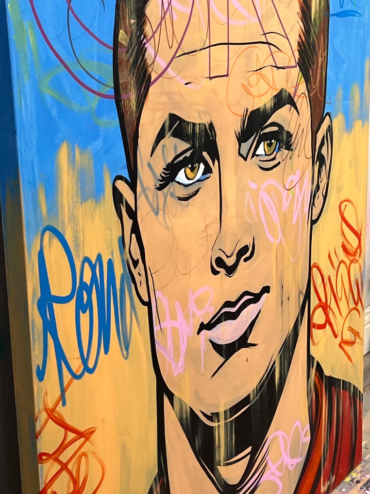 Dillon Boy (1979) Original Rare Cristiano Ronaldo Painting Soccer