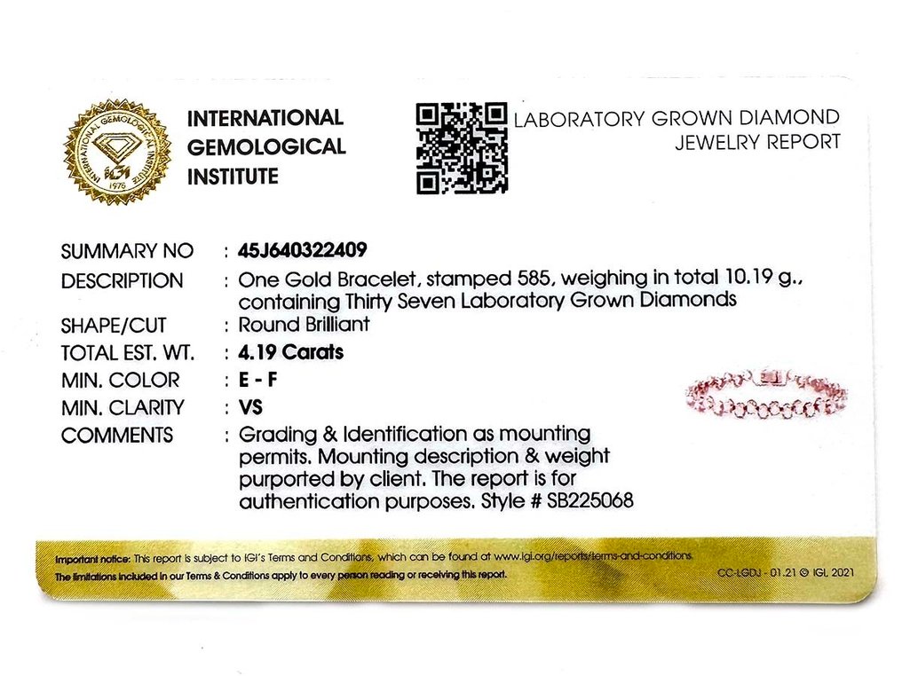 Bracelet 14 kt. Rose gold 4.19ct. tw. Diamond (Labgrown) Catawiki