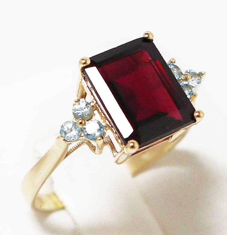 Sans prix de réserve - Bague - 14 carats Or jaune Grenat - Topaze #2.1