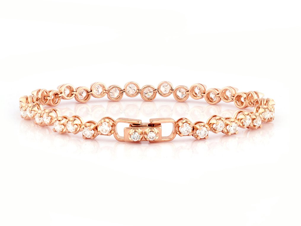 Bracelet 14 kt. Rose gold 4.19ct. tw. Diamond (Labgrown) Catawiki