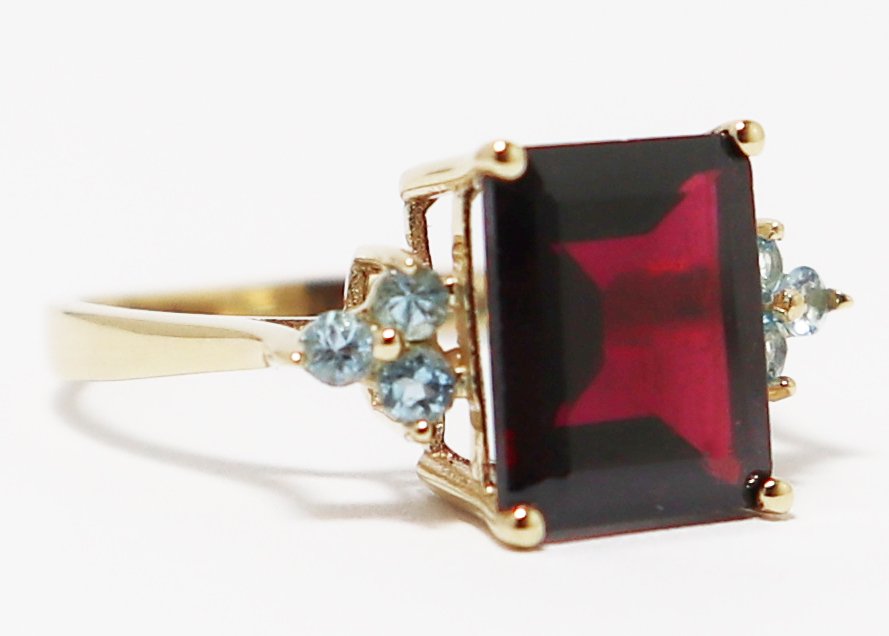 Sans prix de réserve - Bague - 14 carats Or jaune Grenat - Topaze #4.3