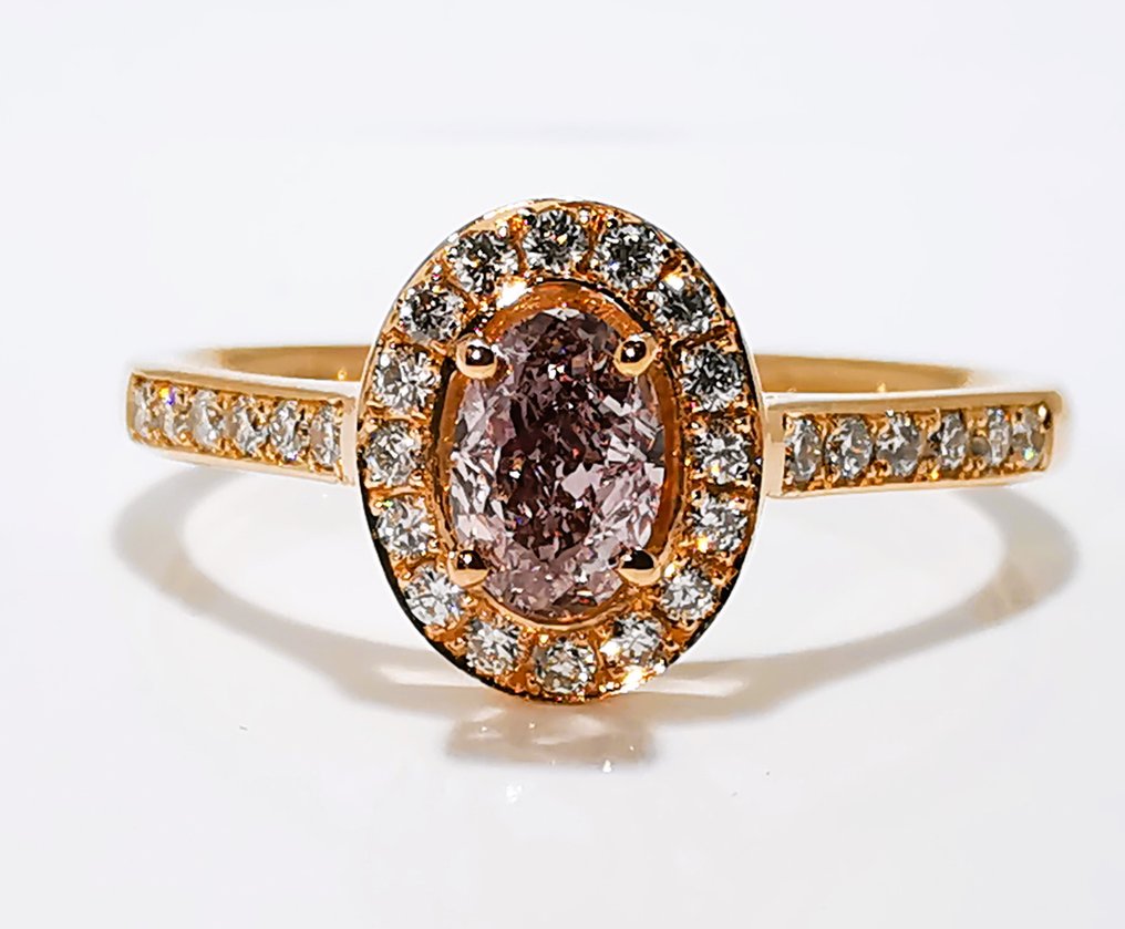 Ring - 18 kt. Rose gold, RARE Fancy Brownish PINK 0.63ct GIA Ring - 18 kt. Rose gold, RARE Fancy Brownish PINK 0.63ct GIA
