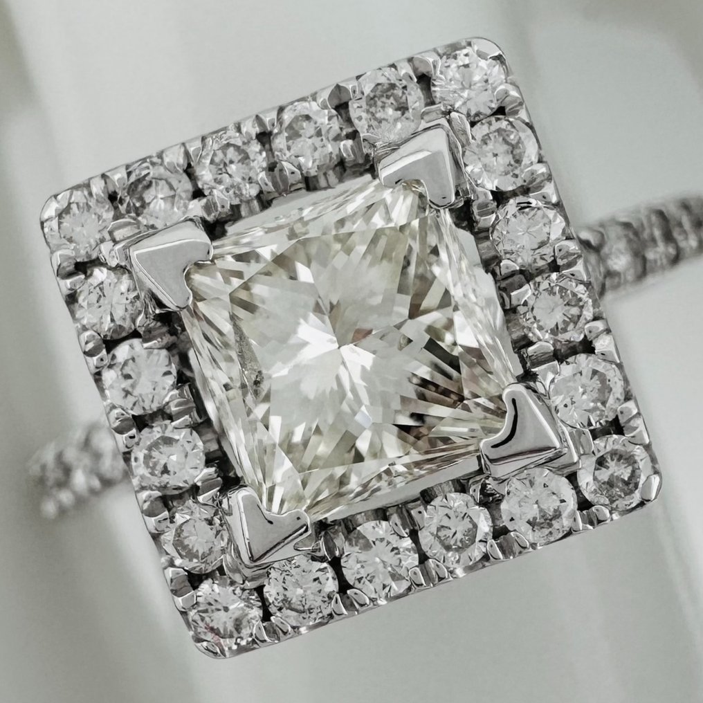 訂婚戒指 - 14 克拉 白金 -  1.44ct. tw. 鉆石 (天然) - 鉆石 #1.0