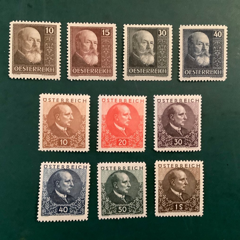 Αυστρία 1928/1930 - Δέκα χρόνια Δημοκρατίας και Κάρινθια. - Michel 494/497 en 512/517 #1.0