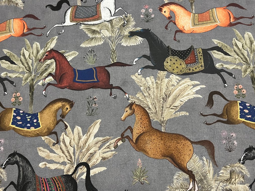 Equestrian Symphony: A Journey between Elegance and Dynamism in a Fine Fabric - Upholstery fabric - 300 cm - 280 cm #1.0