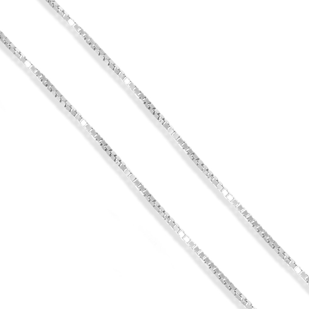 Collier avec pendentif - 18 carats Or blanc - 1.15ct. tw. Saphir - Diamant #4.3