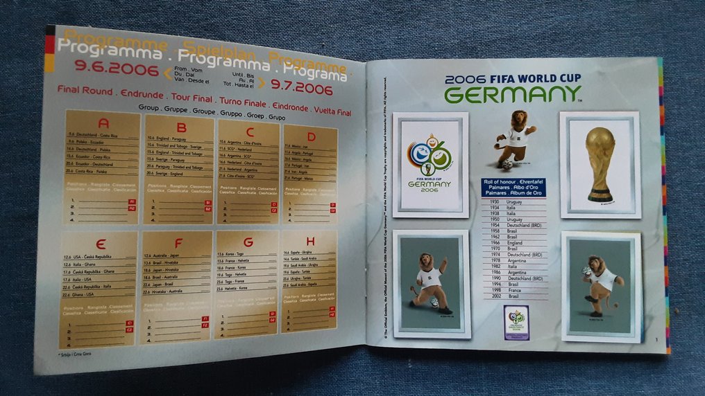 Panini Germany 2006 World Cup Cristiano Ronaldo, Lionel Messi - 1 Album complet - Excellent (EX) #2.1