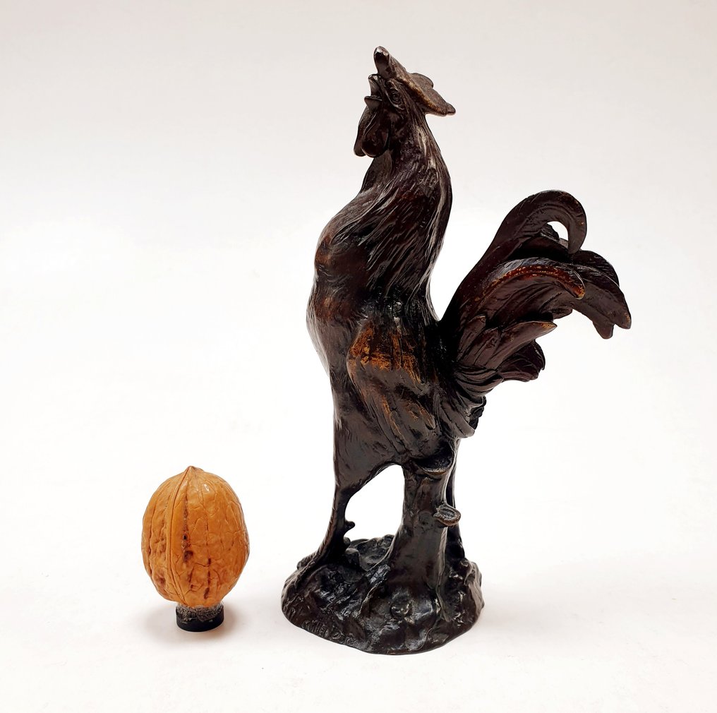 Charles Paillet (1871-1937) - 雕塑, Coq gaulois - 17 cm - 黄铜色 #1.0