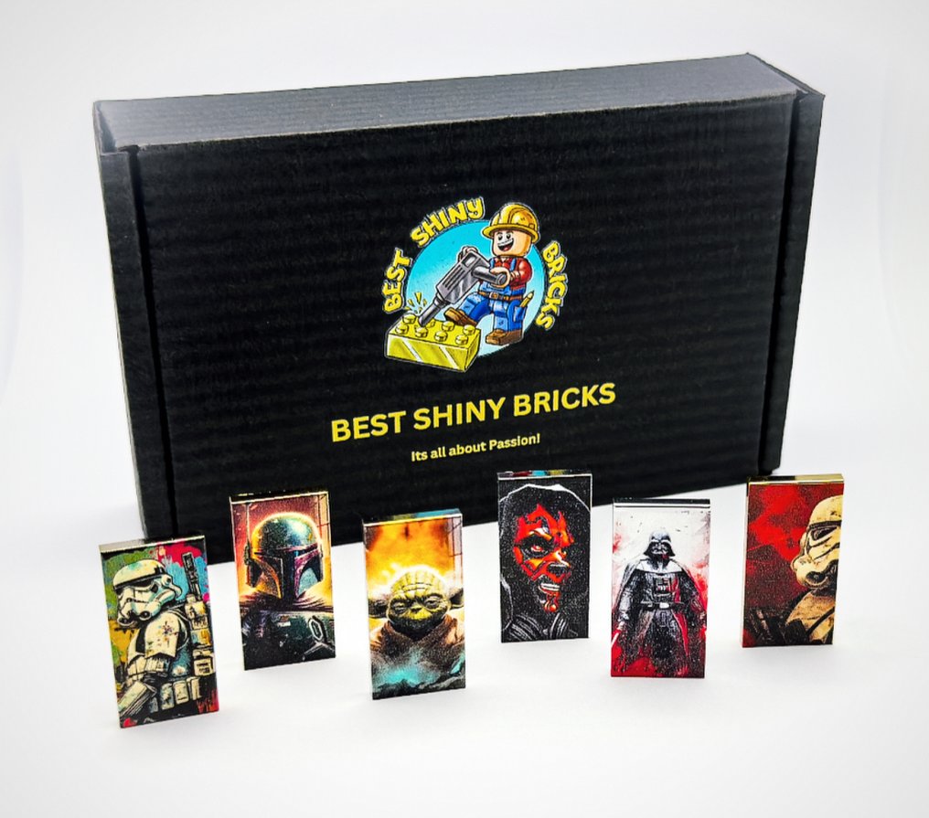 LEGO Set - Star Wars - 2x Chrome Plated Tiles Star Wars Official Customized Lego Parts!! #1.0