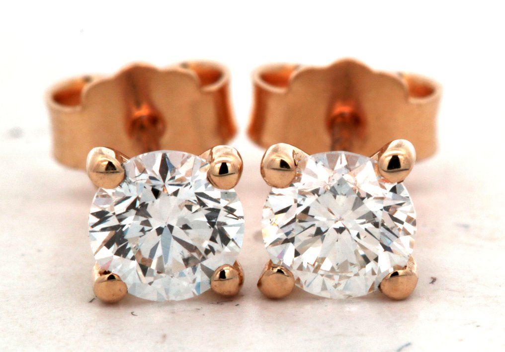 Boucles d'oreilles - 14 carats Or jaune - 0.98ct. tw. Diamant (Naturelle) #1.0