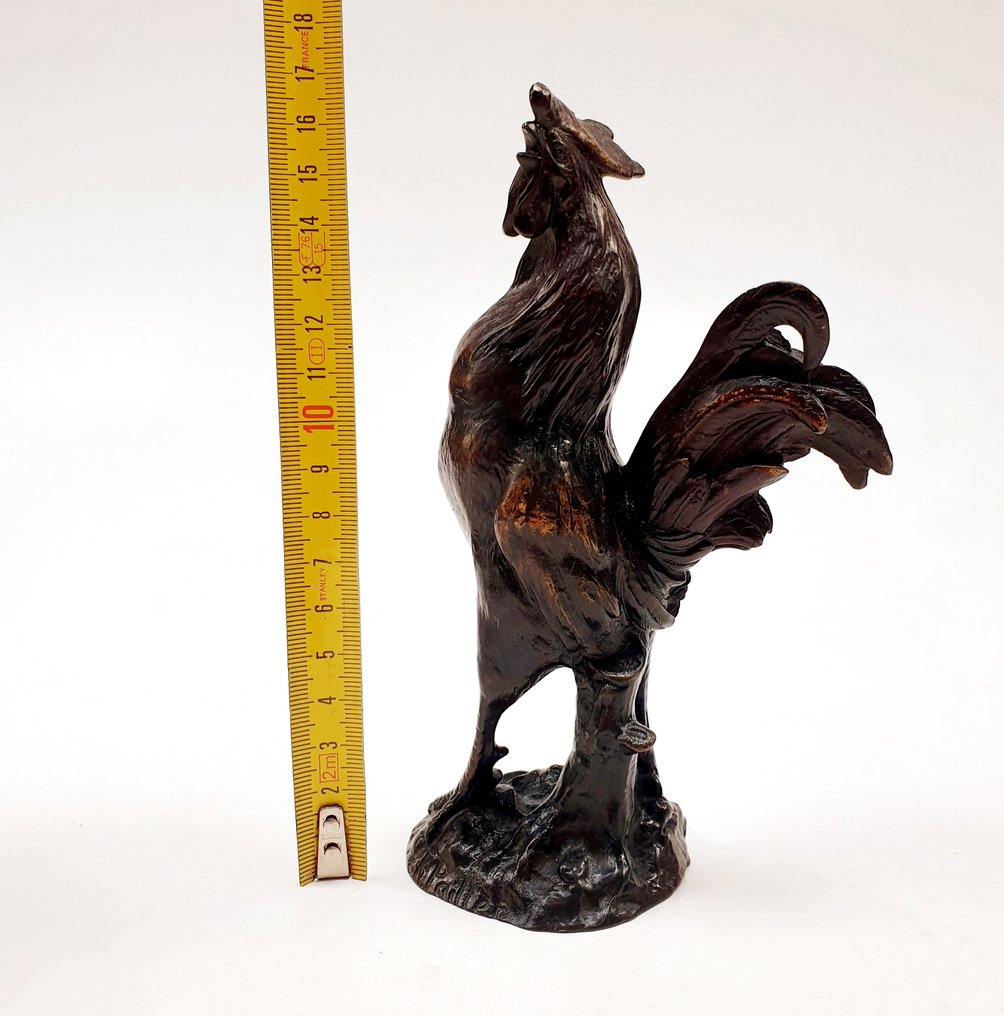 Charles Paillet (1871-1937) - 雕塑, Coq gaulois - 17 cm - 黄铜色 #2.1