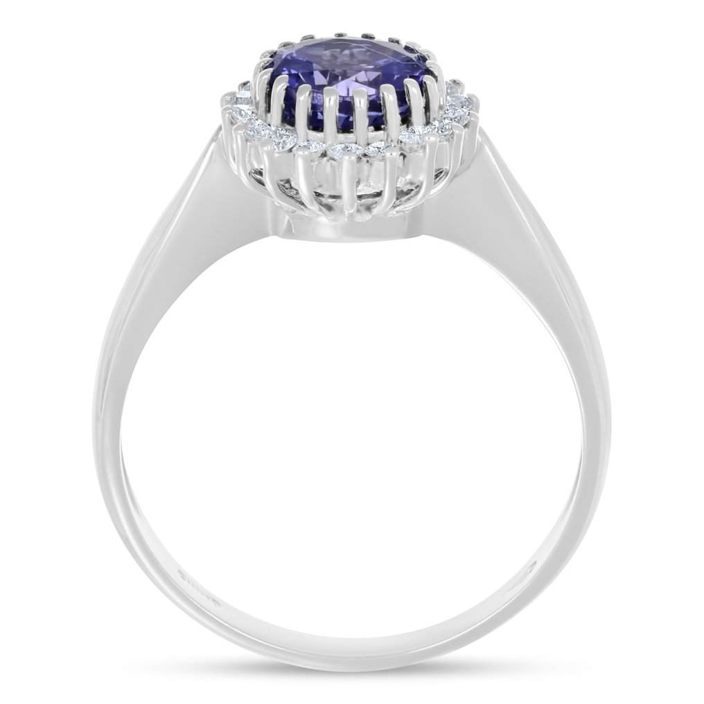 Δαχτυλίδι - 18 καράτια Λευκός χρυσός -  1.32ct. tw. Τανζανίτης - Διαμάντι #4.3