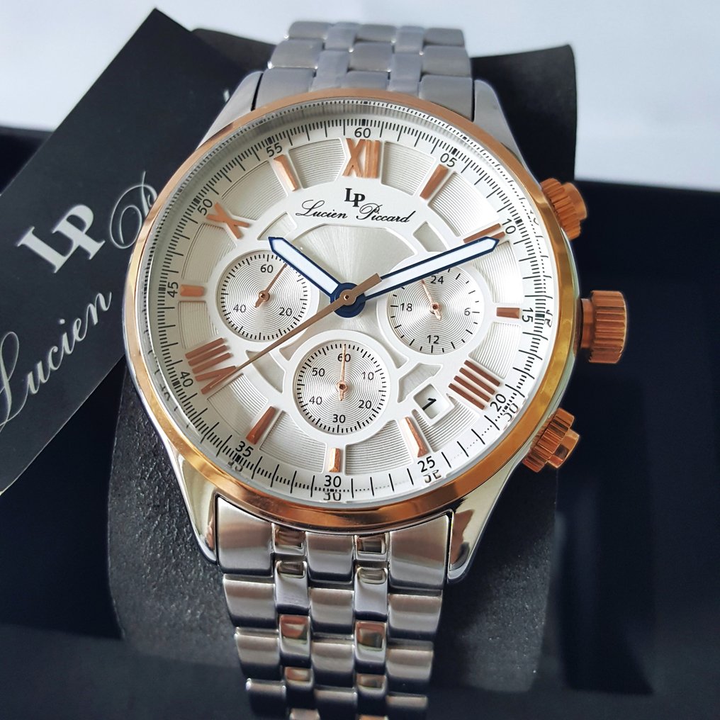 Lucien Piccard Chronograph Gold Seiko No Reserve Price Men New auction online Catawiki