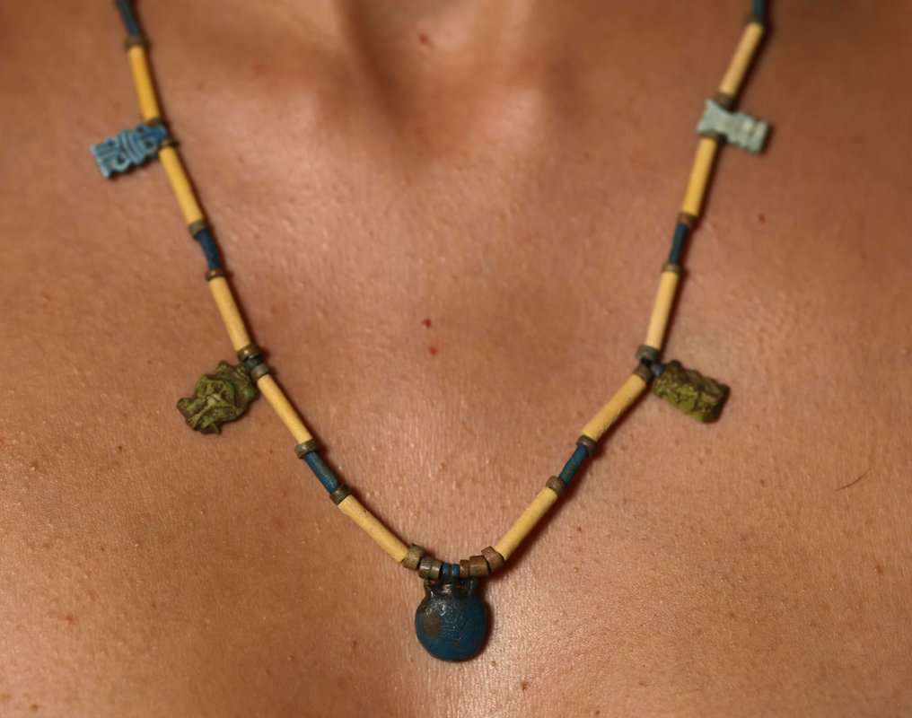 Egito Antigo colar com amuletos - 28 cm #2.1