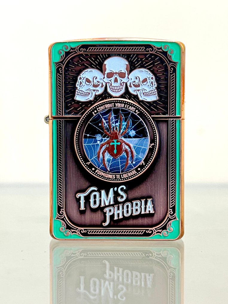 Zippo - Tom's Phobia vol. 3 original Zippo solid copper limited - 沒有保留價 - 打火機 - 黃銅, 木, 瑪瑙, 鍍金 #1.0