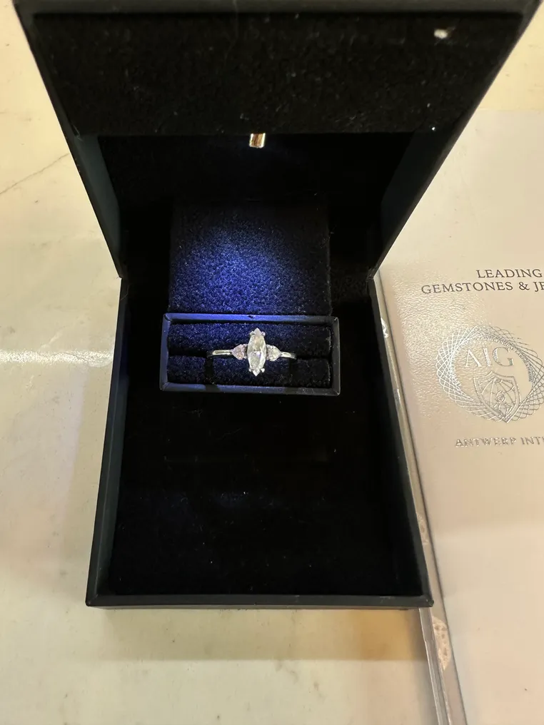 Ring - 14 karat Hvidguld Diamant (Natur) - Diamant - 0,84 ct #3.2
