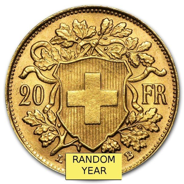 Ελβετία. Swiss Gold 20 Francs Vreneli Helvetia (Random Year) #2.1