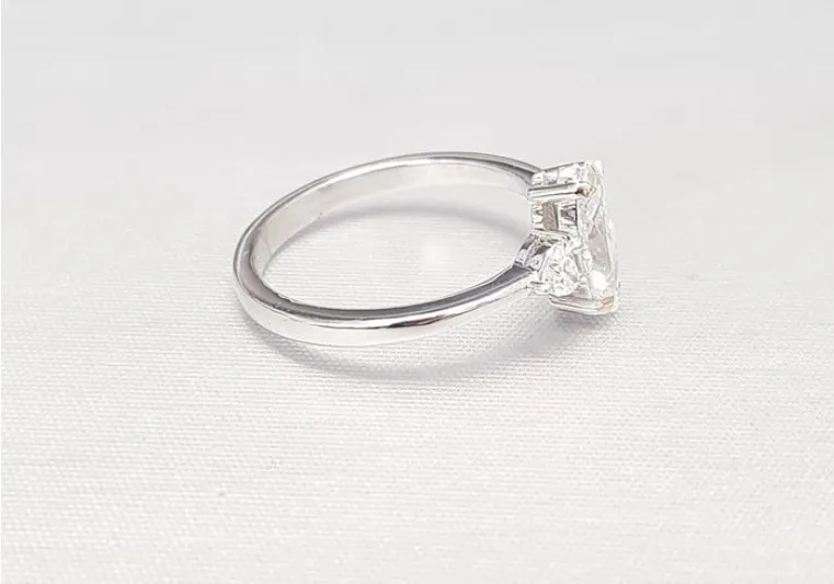 Ring - 14 karat Hvidguld Diamant (Natur) - Diamant - 0,84 ct #2.1
