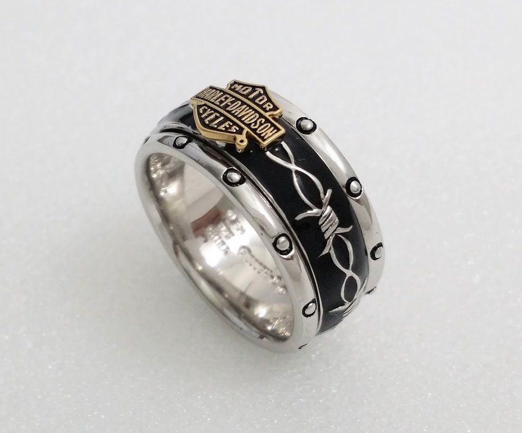 Franklin Mint 925 Silver Harley Davidson Rumble Roll Band Ring auction online Catawiki