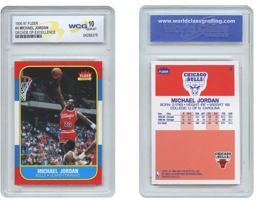 1996/97 Fleer Decade of Excellence Michael Jordan #4 - WCG 10 - 1 Graded card #1.0