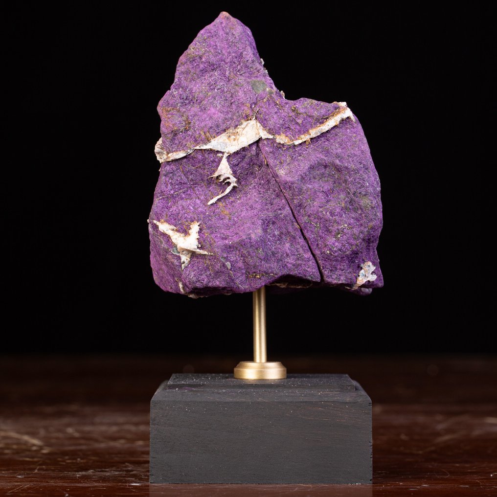 天然紫水晶样品,底座为木质 - 高度: 180 mm - 宽度: 80 mm- 1130 g #4.3