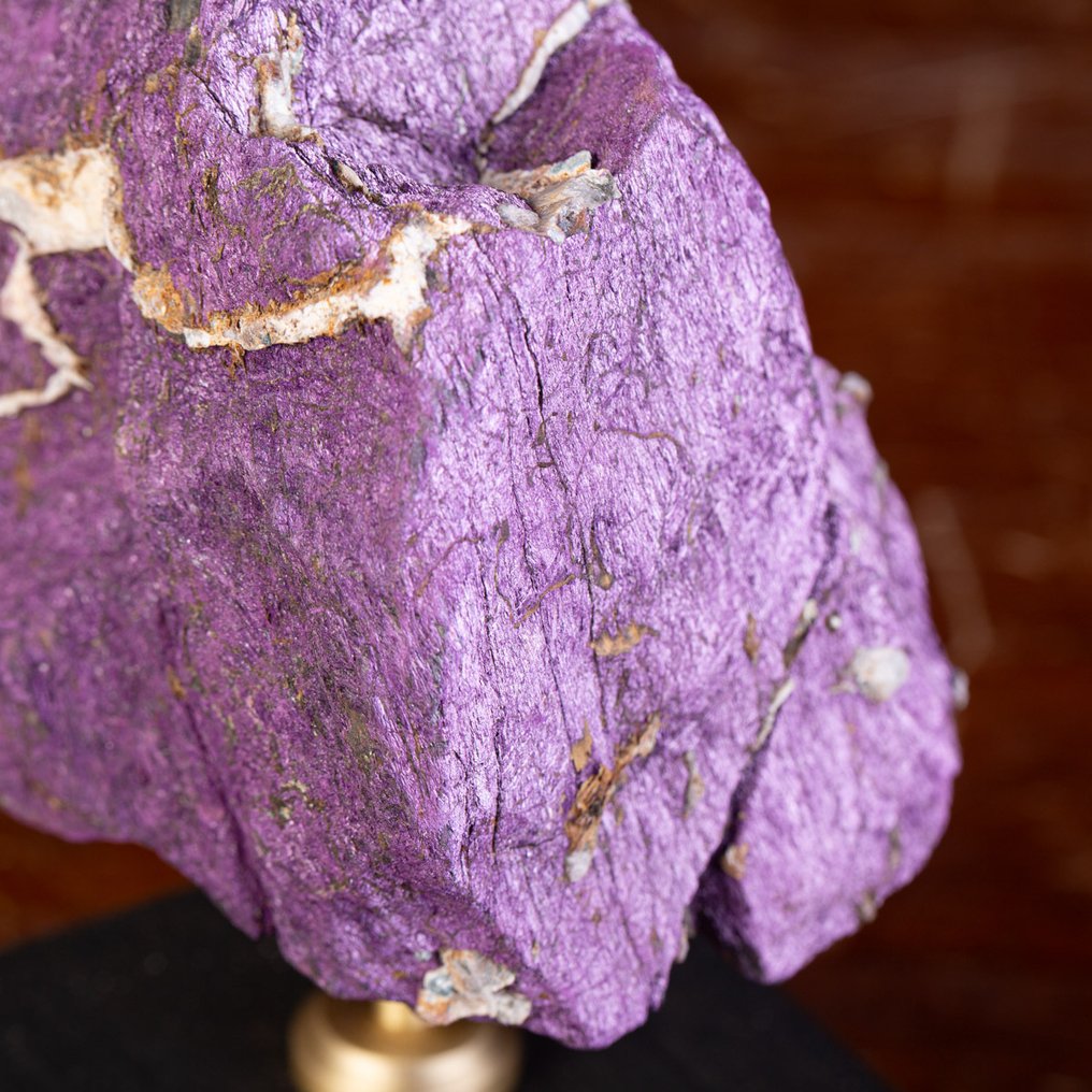 天然紫水晶样品,底座为木质 - 高度: 180 mm - 宽度: 80 mm- 1130 g #2.1