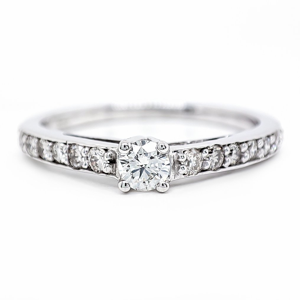 Anello 14 carati Oro bianco 0.35ct. tw. Diamante Naturale Catawiki