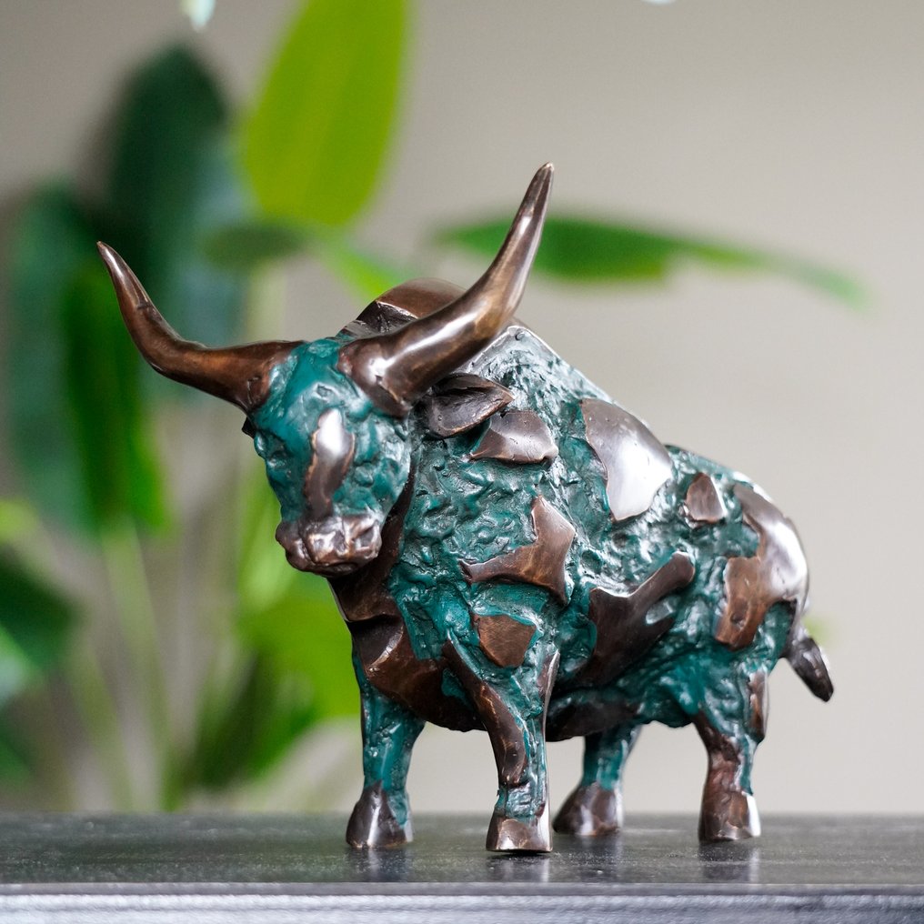 雕塑, NO RESERVE PRICE - Bull in Pieces Sculpture - 17 cm - 黄铜色 #4.3