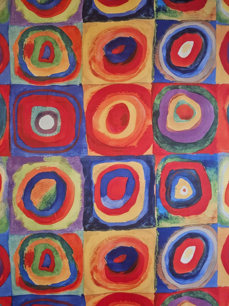 300x280cm! Νέο ύφασμα Kandinsky «Τετράγωνα με ομόκεντρους κύκλους» - Σχεδιασμός Art Dèco - Ύφασμα - 300 cm - 280 cm #1.0