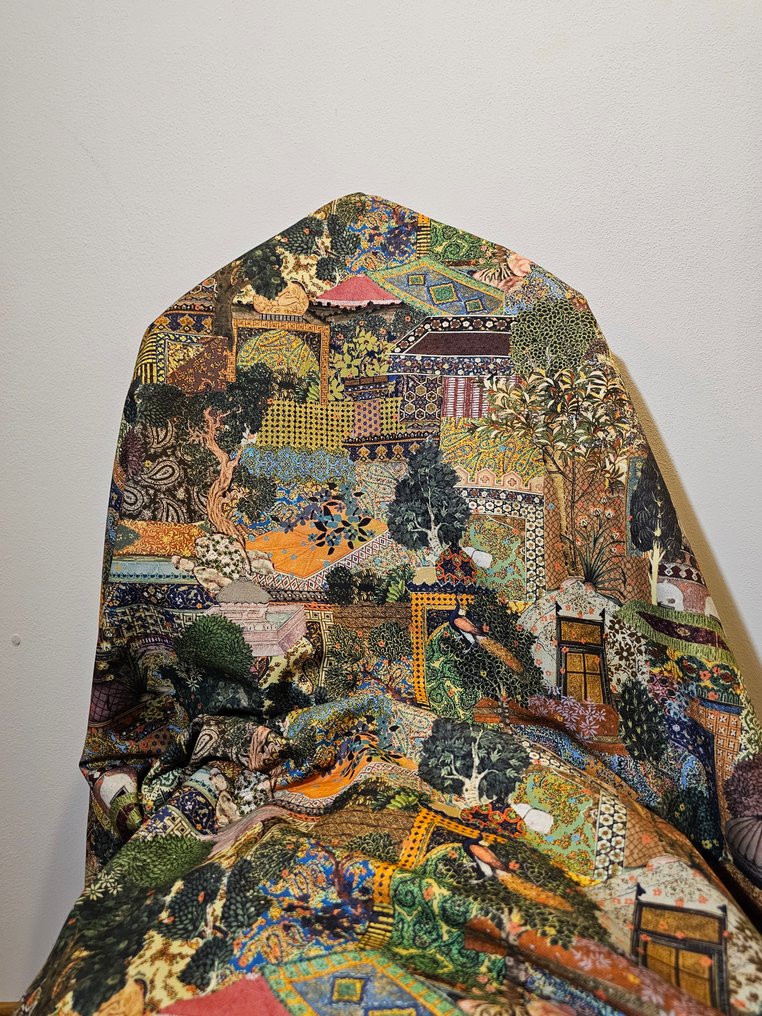 Βαρύ ύφασμα από αποκλειστικό πλυμένο βαμβάκι - 300x280cm - Σχεδιασμός «Βοτανικός Κήπος» - Ύφασμα  - 300 cm - 280 cm #1.0