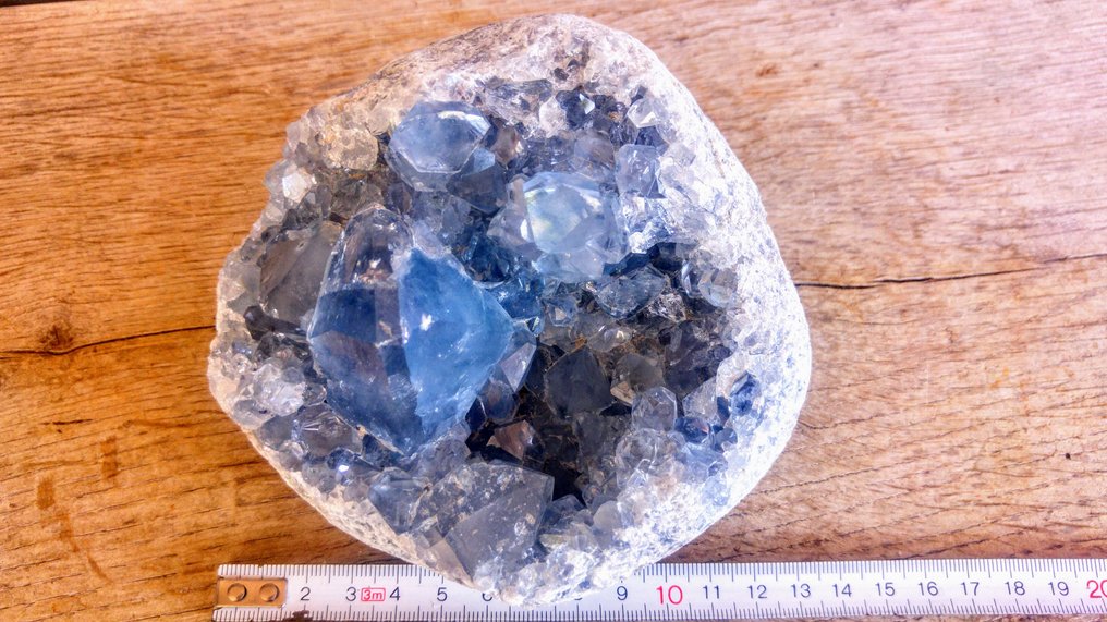 Celestite - Celestina Drusa - Ammasso Forma libera - Altezza: 13 cm - Larghezza: 11 cm- 1815 g #3.3