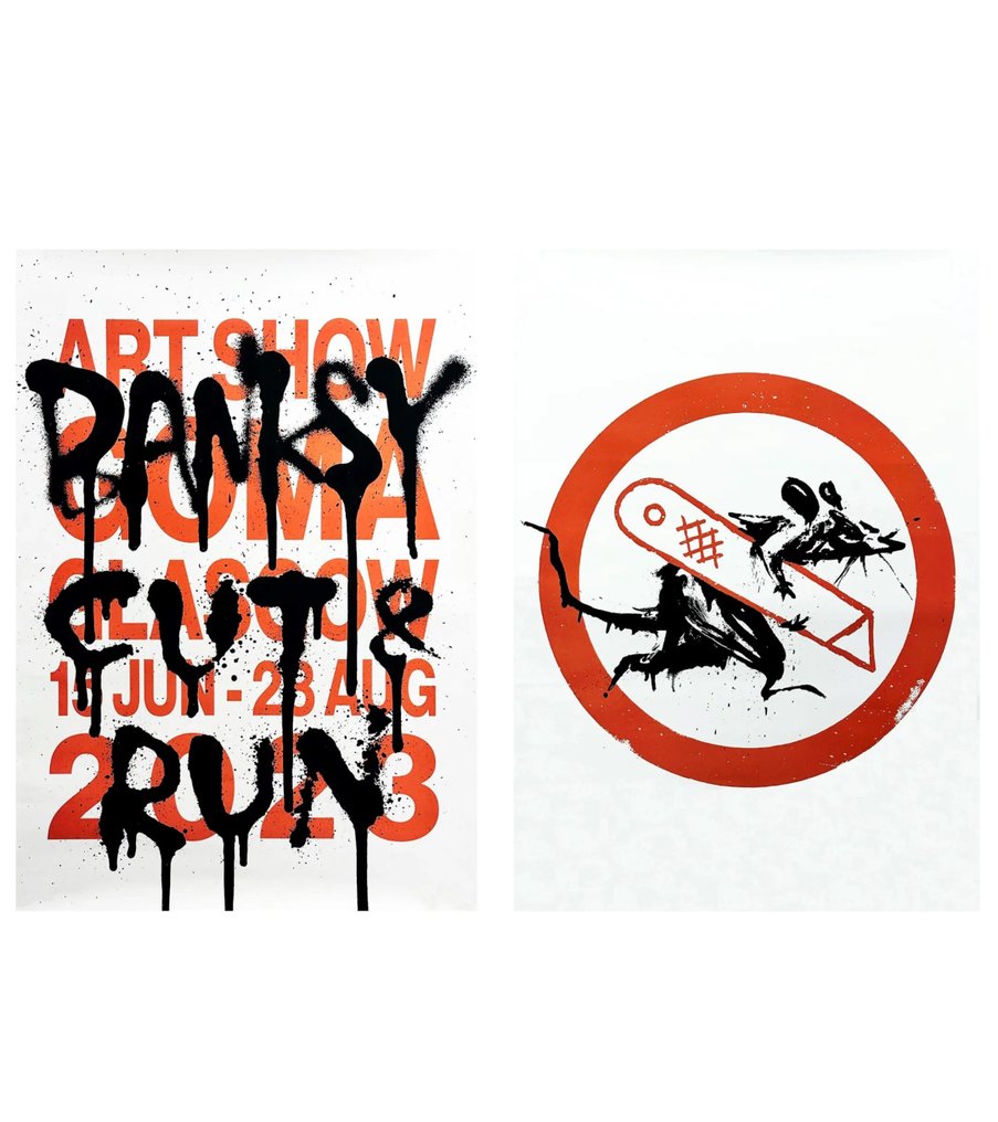 Banksy (1974) - Cut & Run GoMa Exhibition Poster Set #1.0
