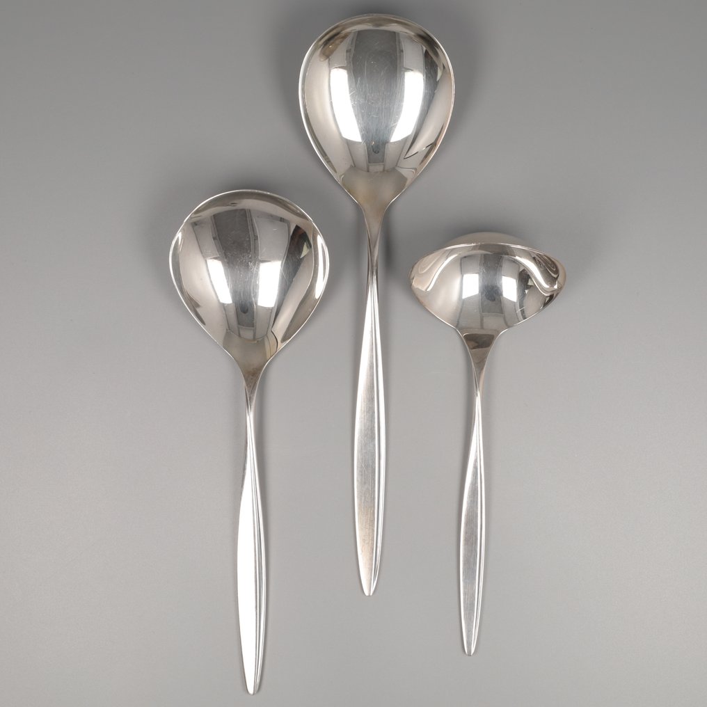 WMF, model Kopenhagen Aardappellepel, Juslepel & - Vegetable server (3) - .800 silver #1.2