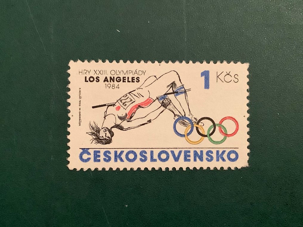 Tsjecho-Slowakije 1984 - Niet uitgegeven 1Kc voor de Olympische spelen - fotocertificaat Karasek en BPSB - Michel XXIII #2.2