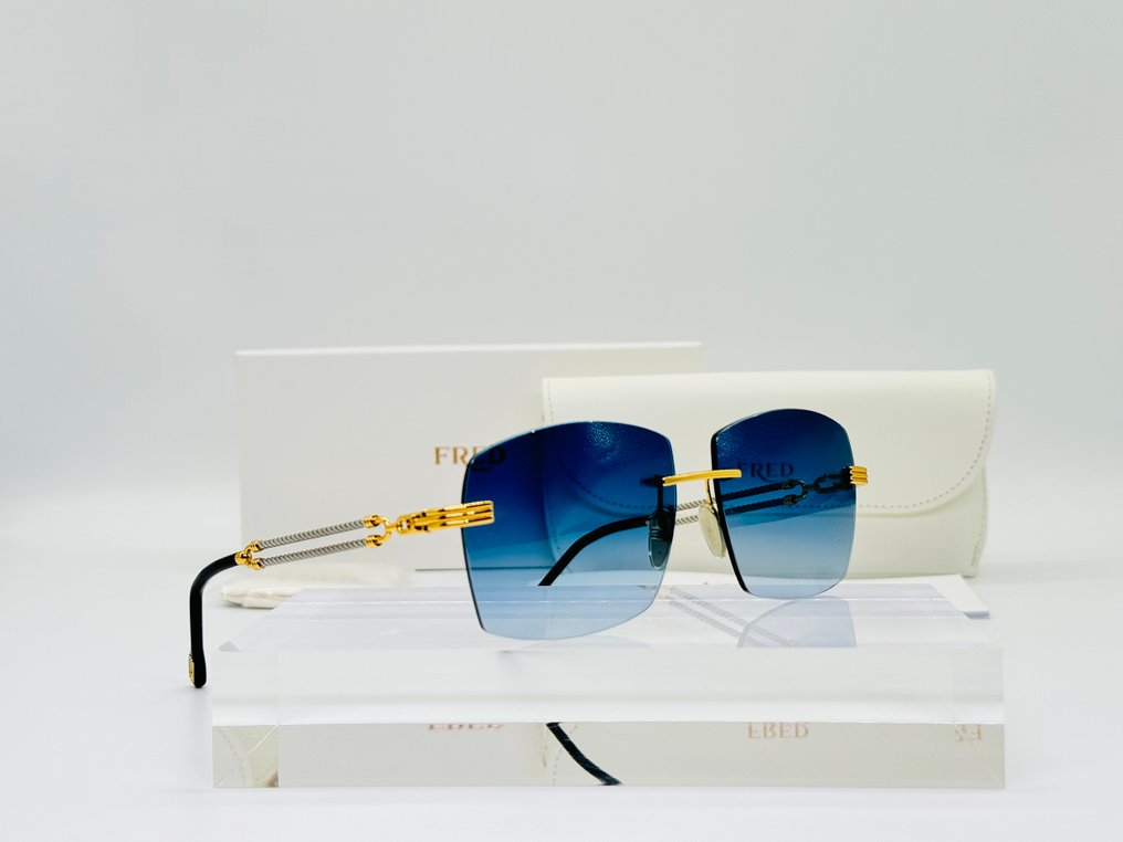 Other brand - Fred Rimless Double Lenght Bicolor Gold Planted Ref. FG50047 100% Genuine - Gafas de sol #1.0