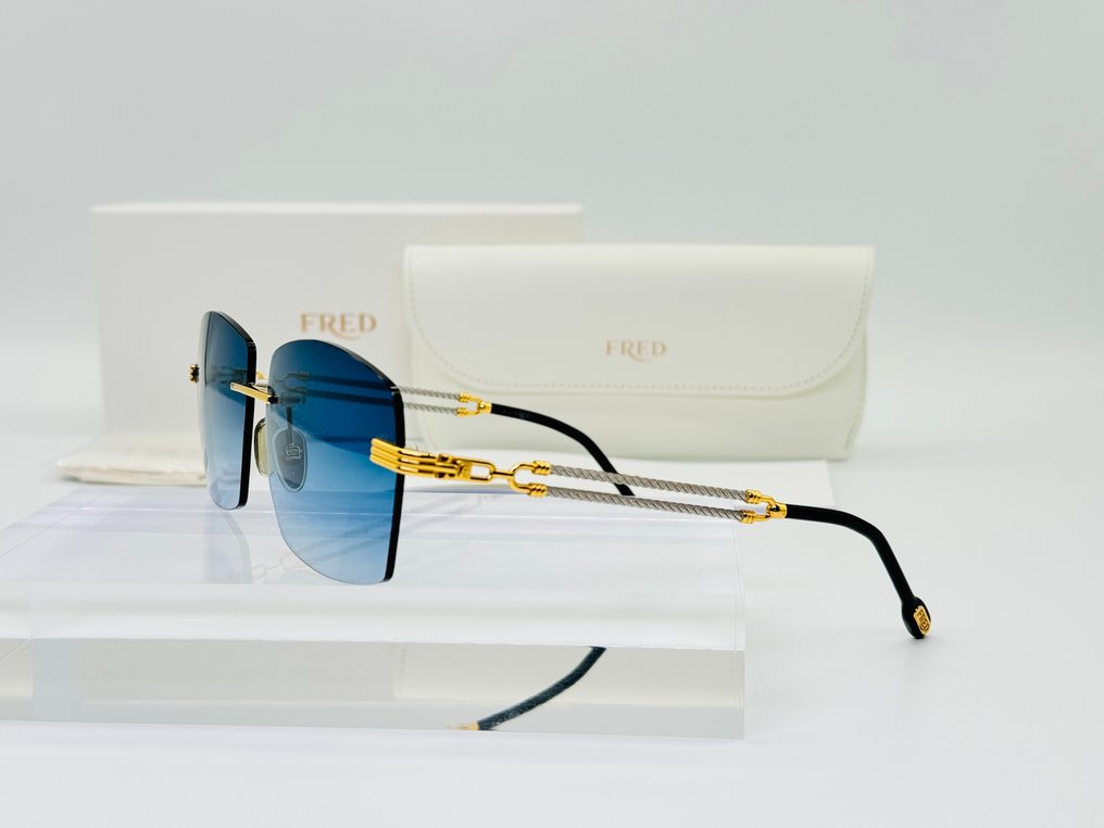 Other brand - Fred Rimless Double Lenght Bicolor Gold Planted Ref. FG50047 100% Genuine - Gafas de sol #4.3