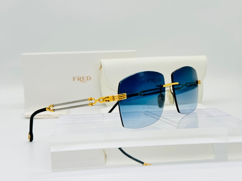 Other brand - Fred Rimless Double Lenght Bicolor Gold Planted Ref. FG50047 100% Genuine - Gafas de sol #1.0