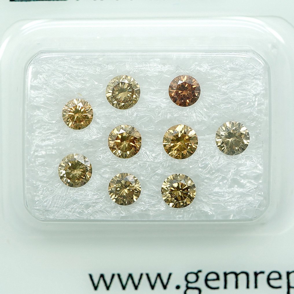 9 pcs Diamante (Natural) - 1.10 ct - VS1, SI1 - Gem Report Antwerp (GRA) #3.2