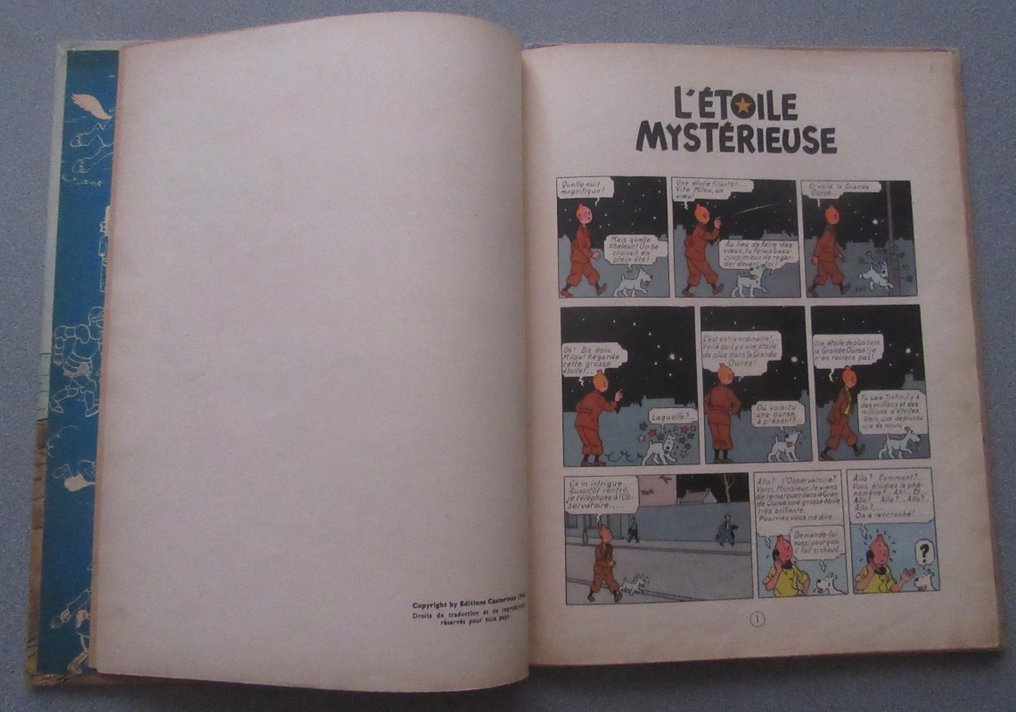 Tintin T10 - L'Étoile mystérieuse (B1) - C - 1 Album (przywrócony) - Wznowione Wydanie - 1947 #3.2