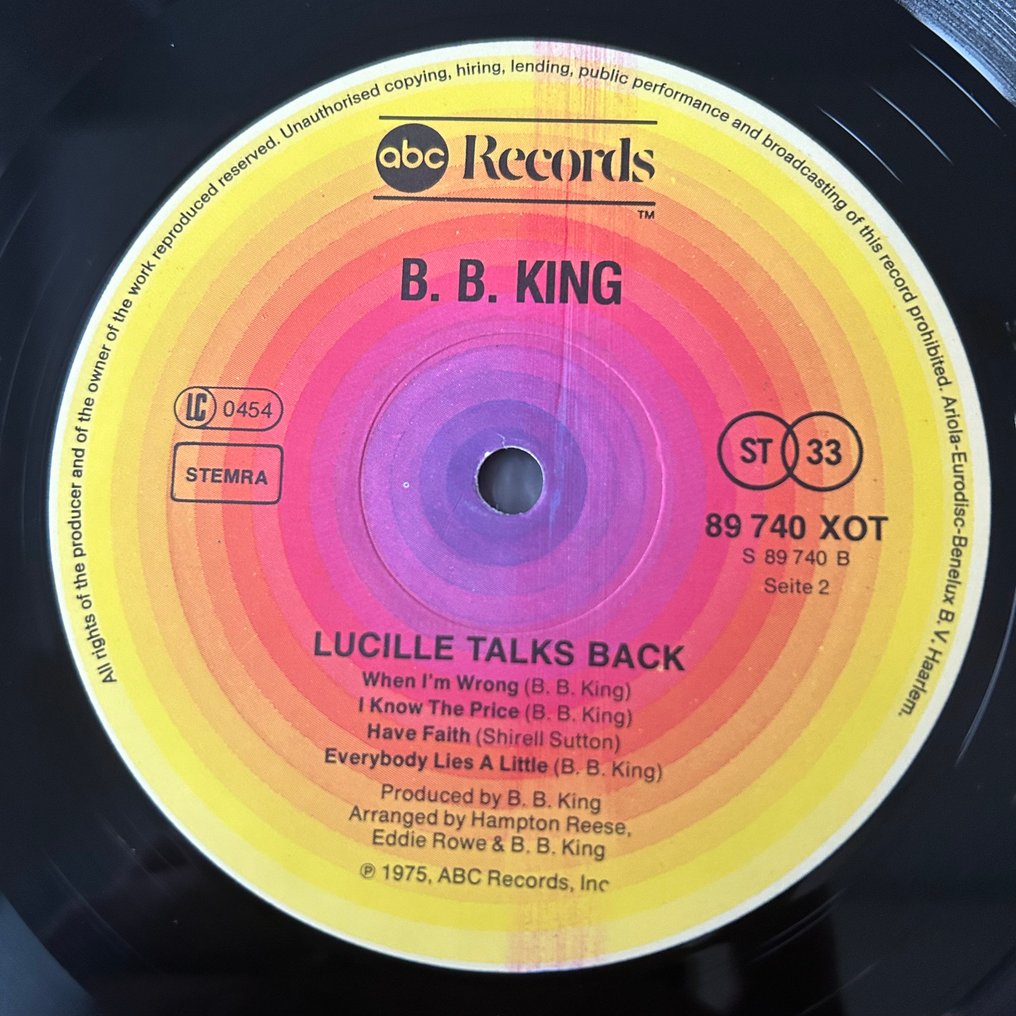 B.B. King - Lucille Talks Back (1st press!) / live in Cook County Jail / Incredible Soul Of - Vários títulos - Disco de vinil único - 1975 #3.1