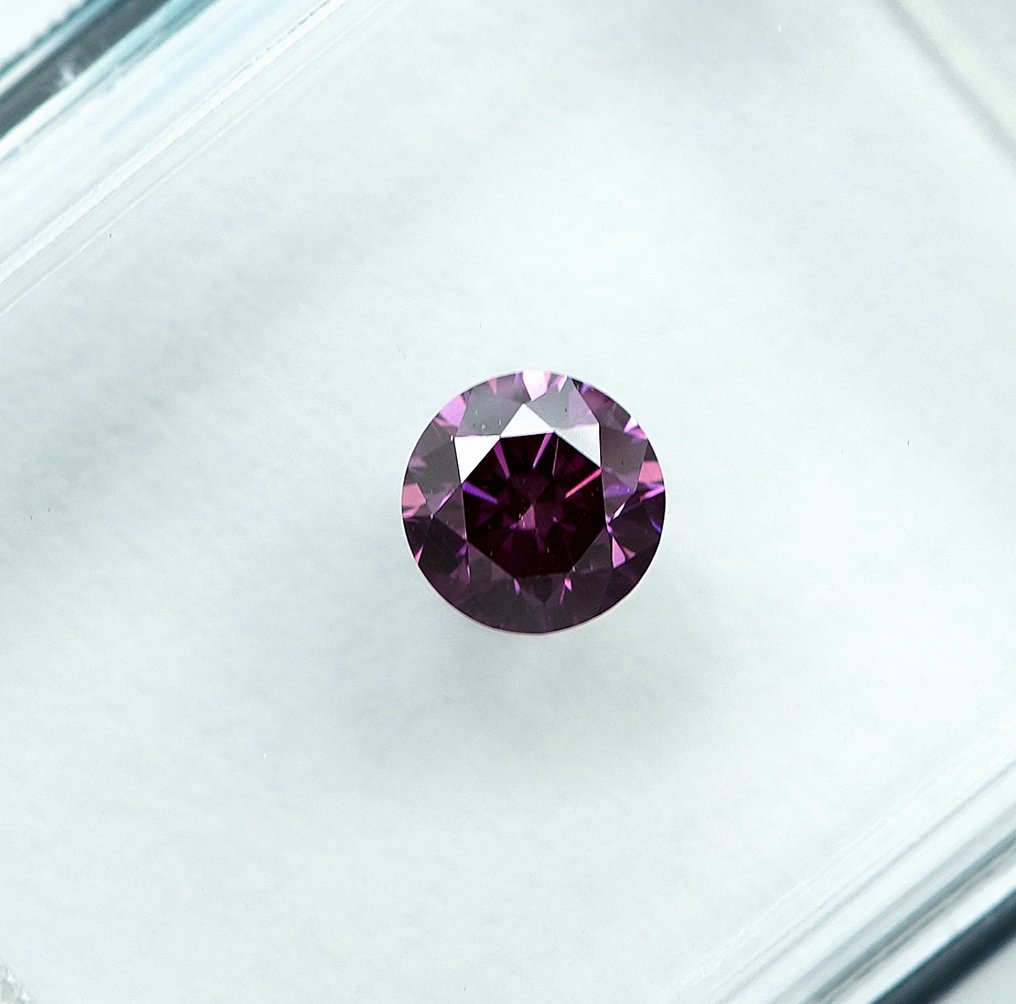 1 pcs Gyémánt  (Színkezelt)  - 0.32 ct - Fancy intense Rózsaszínes Lila - VS1 - Nemzetközi Gemmológiai Intézet (IGI) #4.3