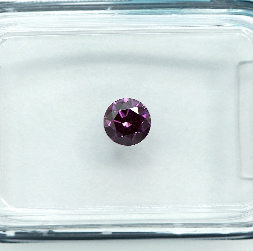 1 pcs Gyémánt  (Színkezelt)  - 0.32 ct - Fancy intense Rózsaszínes Lila - VS1 - Nemzetközi Gemmológiai Intézet (IGI) #3.2