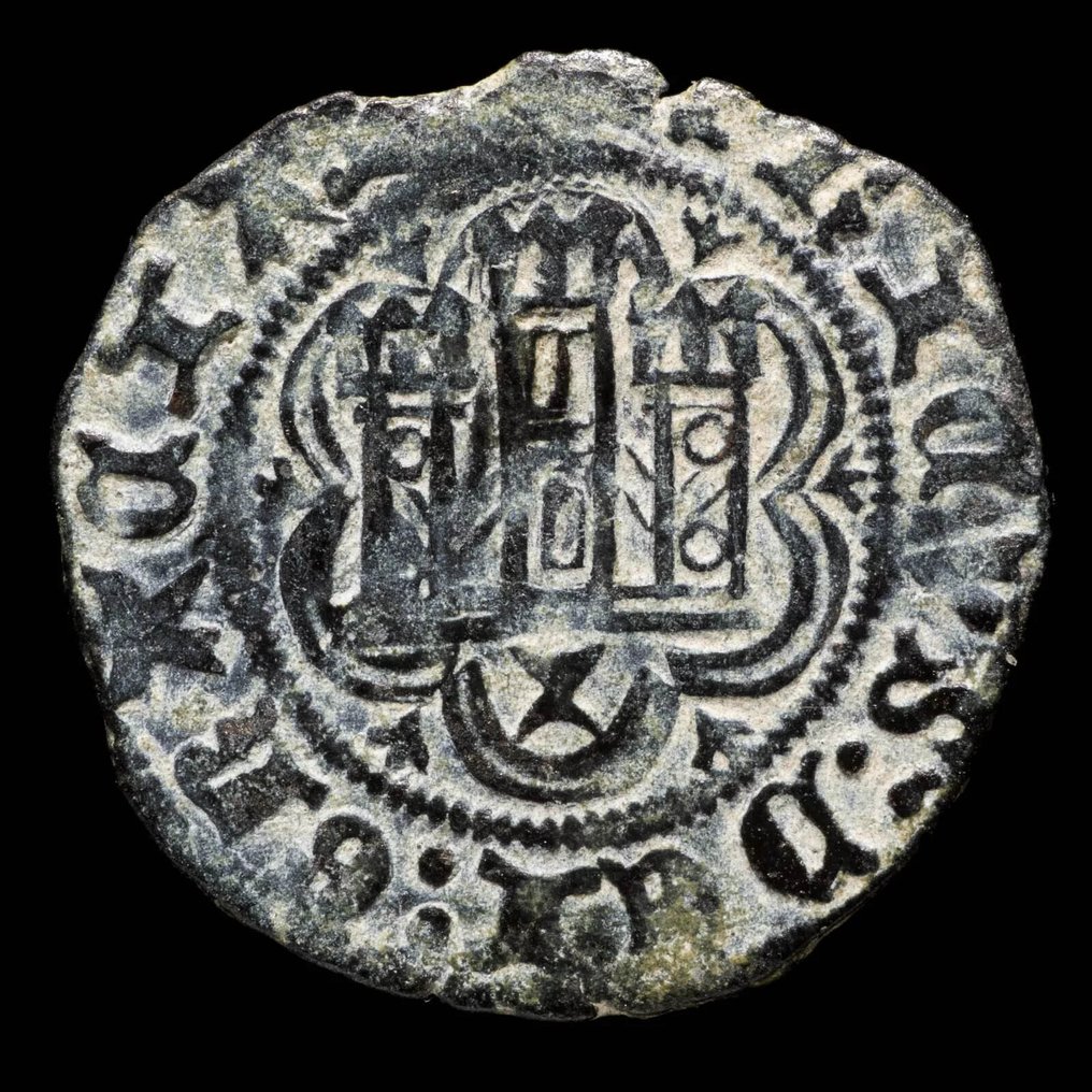 Royaume de Castille. Enrique III y Juan II. Blanca Cuenca (BAU 768) y  Toledo (BAU 808). Lote de 2 monedas  (Sans Prix de Réserve) #1.2