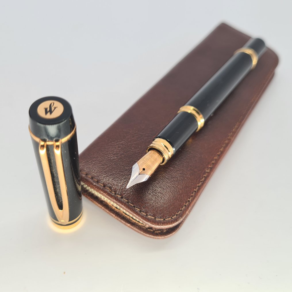 Waterman - Man 100 - Black - 18k gold nib (F) - 1980's - Täytekynä #1.1