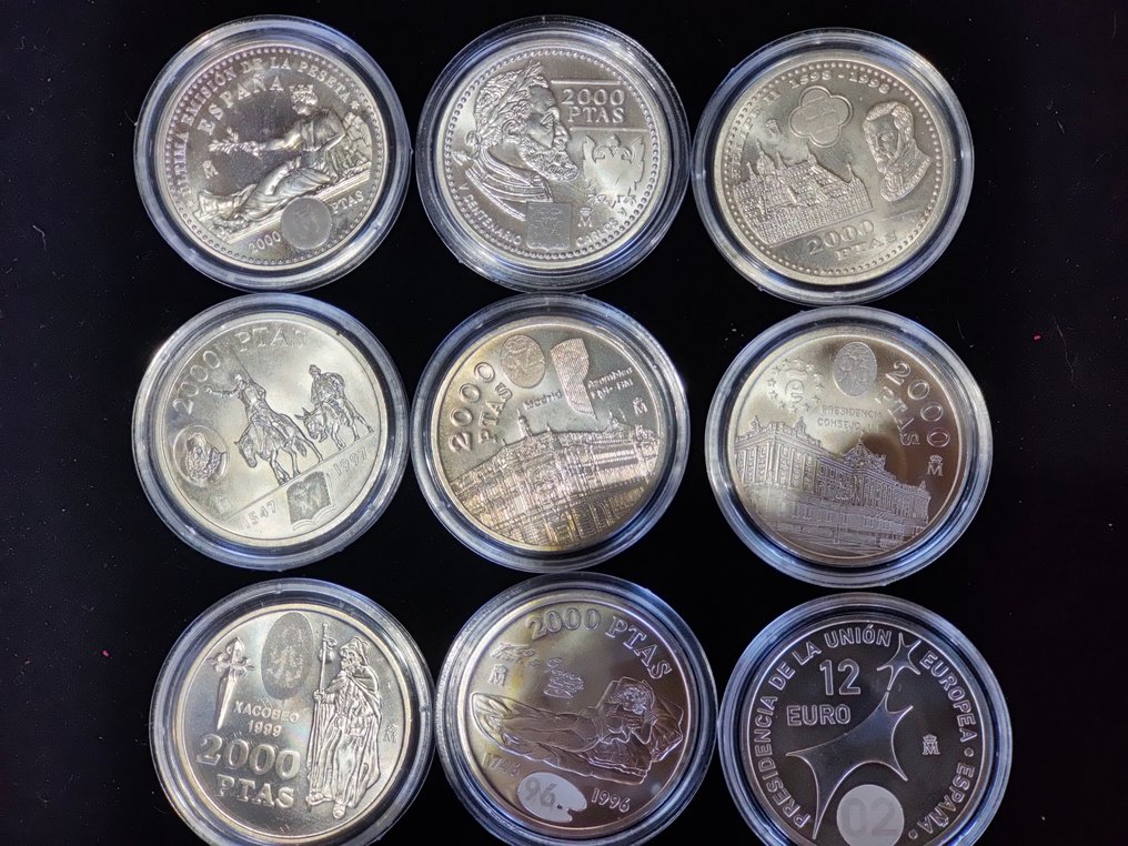 西班牙. 2000 Pesetas / 12 Euro 1996/2002 (9 monedas) #3.2